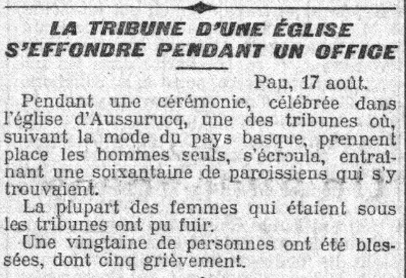 Extrait du journal "Le petit parisien', 1911