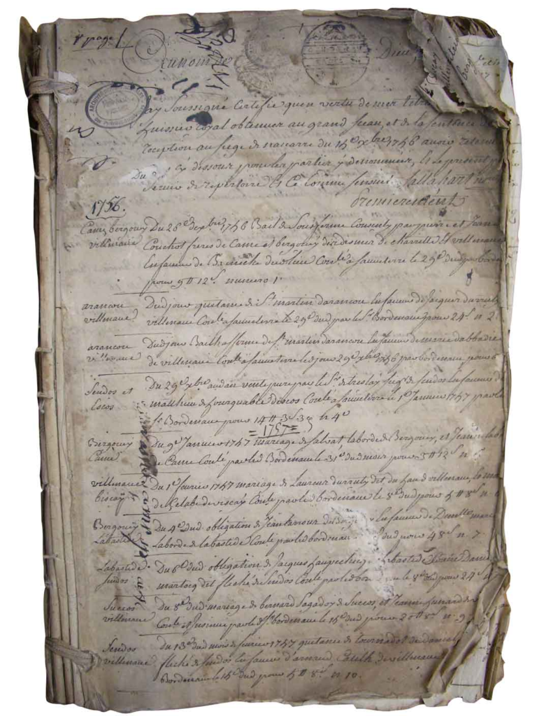 Minutes notariales, actes notariés et répertoires. Archives départementales des Pyrénées-Atlantiques (64)