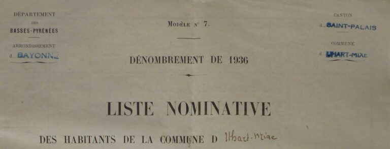 Lire la suite à propos de l’article Uhart-Mixe : généalogie & archives 64