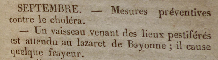 Le choléra au Pays Basque, AD 64