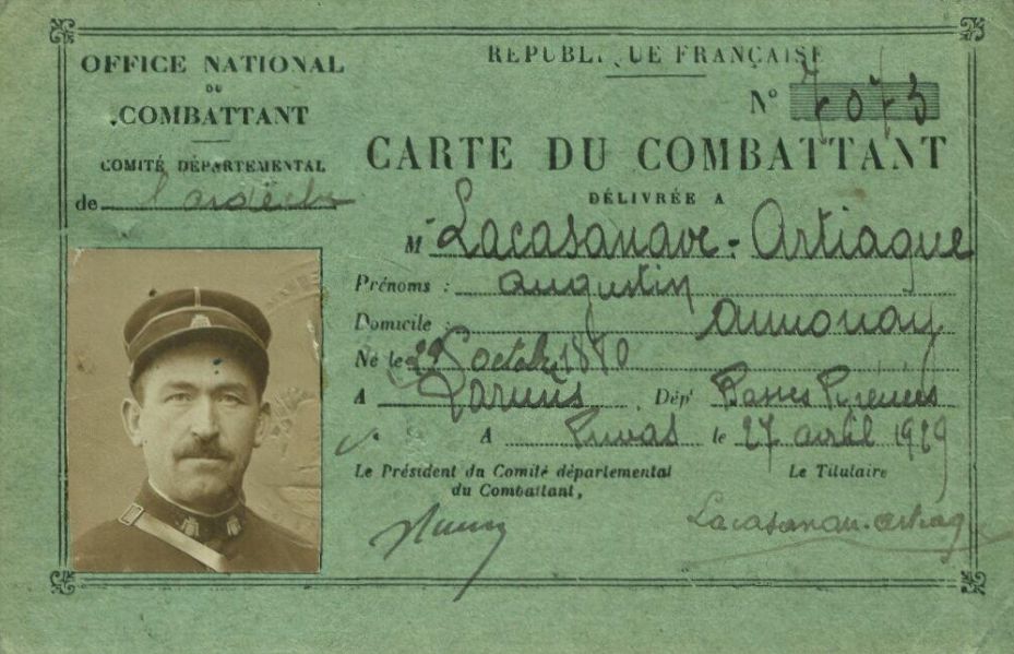 Carte de combattant de l'Ardèche, archives départementales