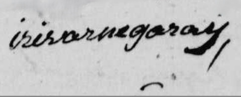 Généalogie à Bunus. Signature de Jean-Baptiste Iribarnegaray de la maison Puxulu.